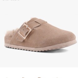 Zueco ante vaca color topo  forrado