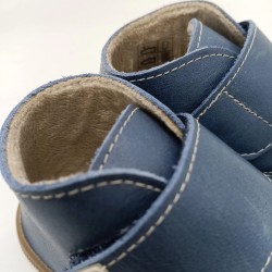 Botin piruflex en piel color azul iris