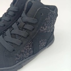 Botin respetuoso Coqueflex negro con glitter