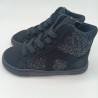 Botin respetuoso Coqueflex negro con glitter