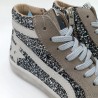 Zapatilla de piel Silver en tonos gris