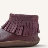 Botin flecos Barefoot en color burdeos