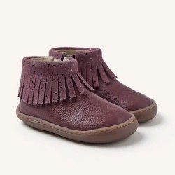 Botin flecos Barefoot en color burdeos