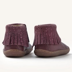 Botin flecos Barefoot en color burdeos