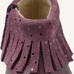 Botin flecos Barefoot en color burdeos