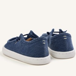 Mocasin tipo nautico respetuoso lino azul