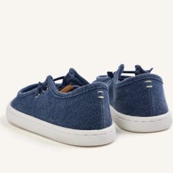 Mocasin tipo nautico respetuoso lino azul