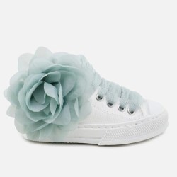 Bota lona flor plumeti verde agua