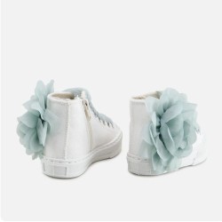 Bota lona flor plumeti verde agua