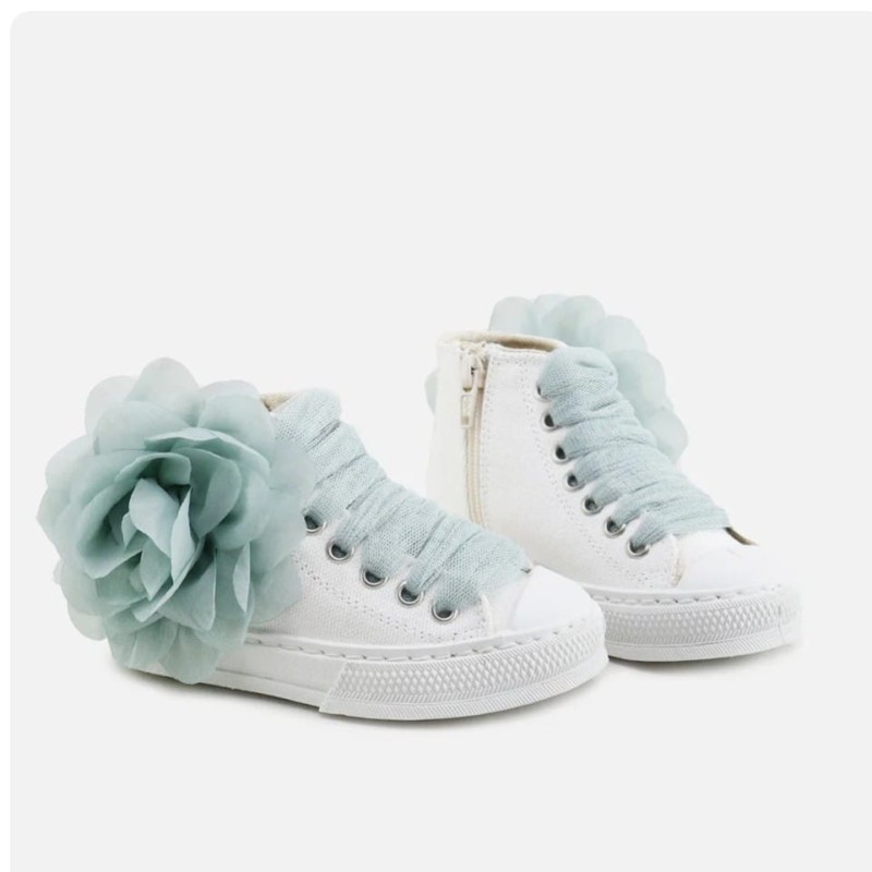 Bota lona flor plumeti verde agua