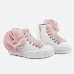 Bota lona Urban  flor en rosa