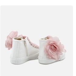 Bota lona Urban  flor en rosa