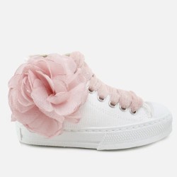 Bota lona Urban  flor en rosa