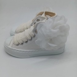 Bota lona Urban flor en blanco