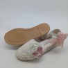 Alpargata ceremonia beige con rosa