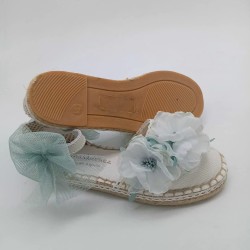 Alpargata ceremonia en beige y verde agua