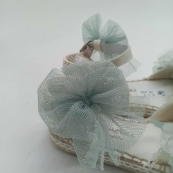 Alpargata ceremonia en beige y verde agua