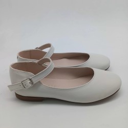 Mercedes hebilla en piel porcelana