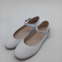 Mercedes hebilla en piel color blanco