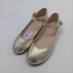 Mercedes hebilla en piel color oro