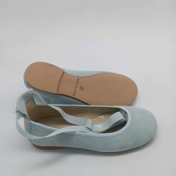 Bailarina lazo en ante verde agua