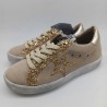 Zapatilla Silver Moose baja en piel arena con dorado