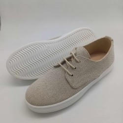 Zapatilla casco en lino arena