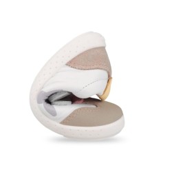 Zapatilla piel barefoot combinada