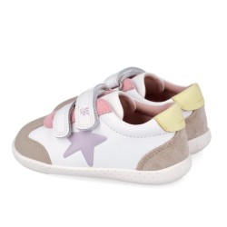 Zapatilla piel barefoot combinada