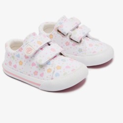 Zapatilla Barefoot lona corazones multi