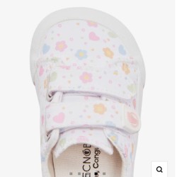 Zapatilla Barefoot lona corazones multi