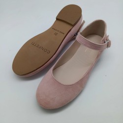 Mercedes hebilla en serraje rosa empolvado