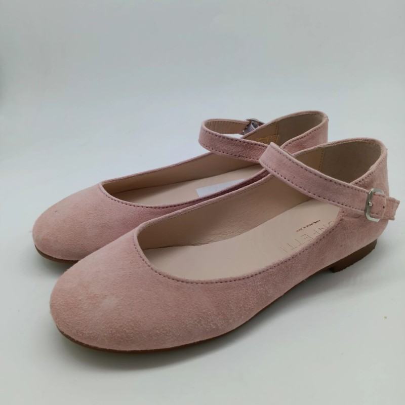 Mercedes hebilla en serraje rosa empolvado