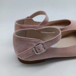 Mercedes hebilla en serraje rosa empolvado