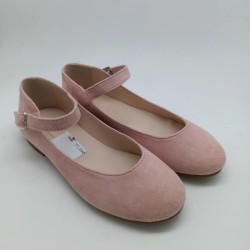 Mercedes hebilla en serraje rosa empolvado