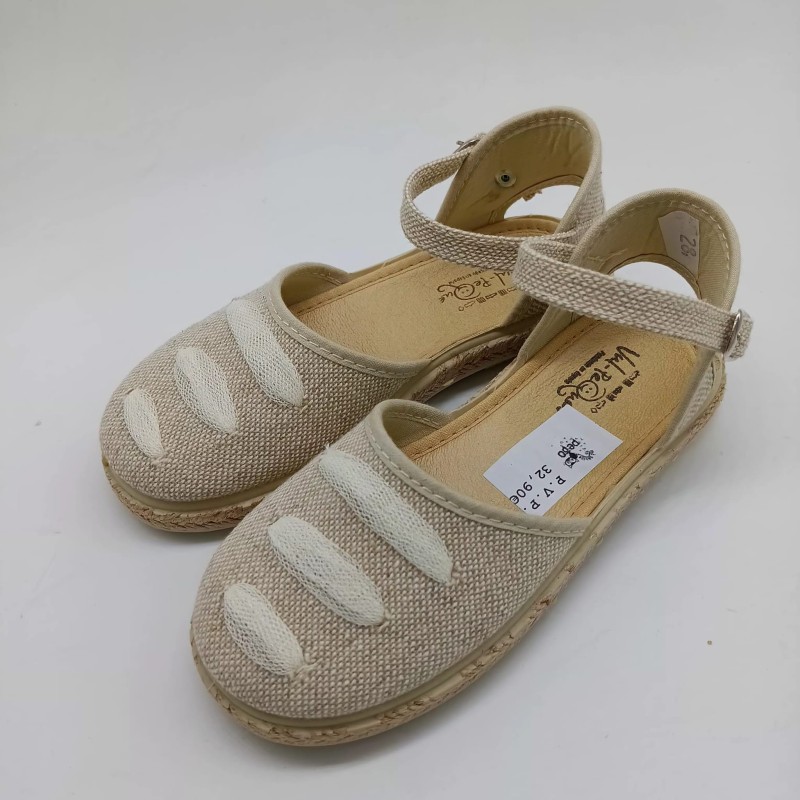 Alpargata lino en tono arena