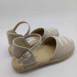 Alpargata lino en tono arena