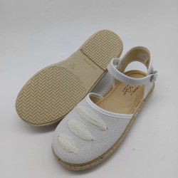 Alpargata en lino color blanco