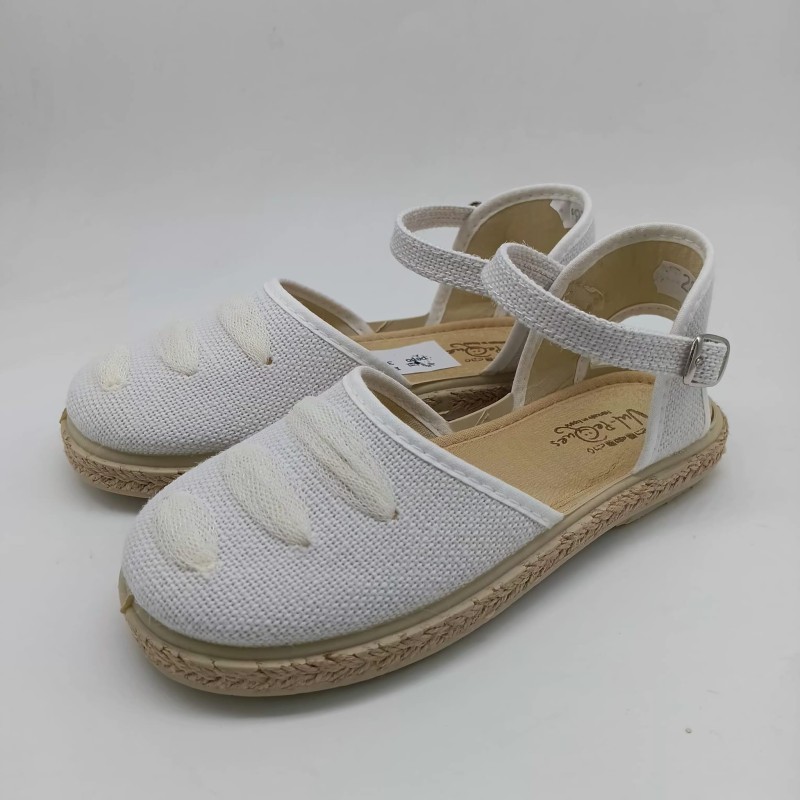 Alpargata en lino color blanco
