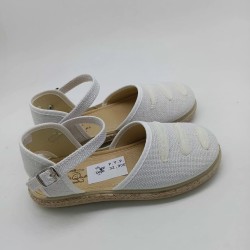 Alpargata en lino color blanco