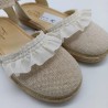 Alpargata en lino color crudo con volante
