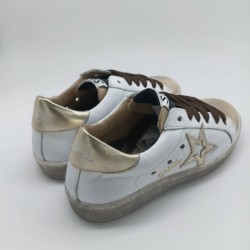 Zapatilla Silver Moose Blanca con dorado