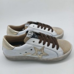 Zapatilla Silver Moose Blanca con dorado
