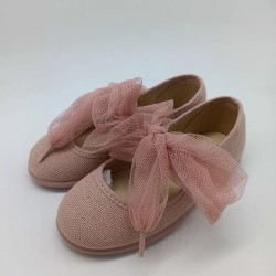 Bailarina de lino color rosa