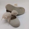 Bailarina de lino color beige