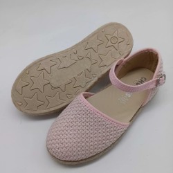 Alpargata troquelada en color rosa