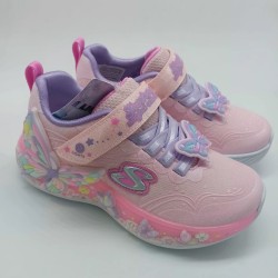 Deportivo Skechers mariposas con luces en rosa