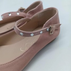 Merceditas piel ante rosa