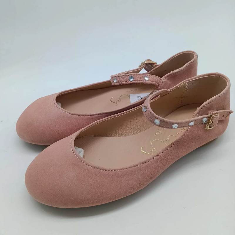 Merceditas piel ante rosa