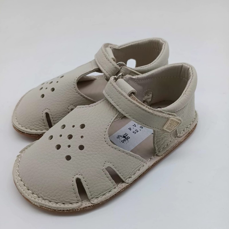 Sandalia respetuosa Piruflex en piel beige